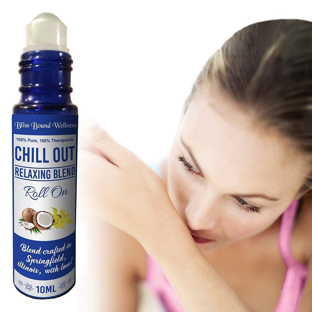 Stress Relief & Sleep Essential Oils Roll on - Sleep Aid, Natural Perfume, Relaxation on the Go -10 Ml -Therapeutic Grade - Chill Out Relaxing Blend by Bliss Bound Wellness
