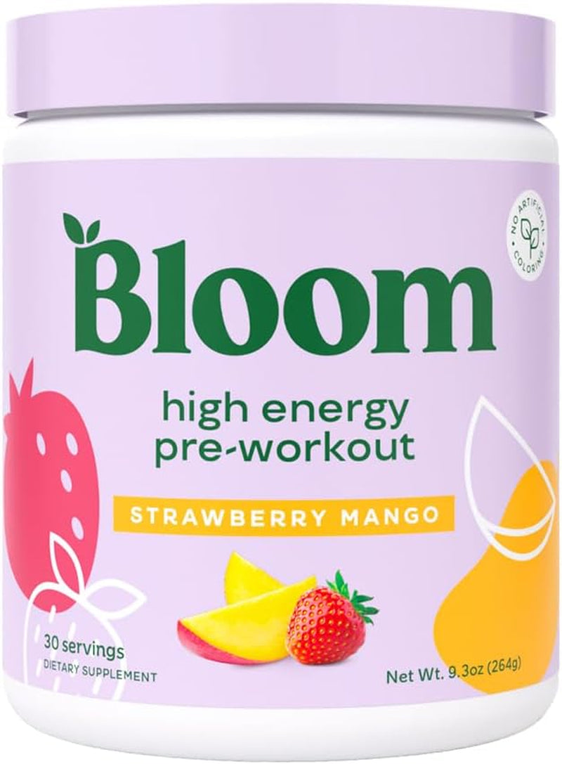 "Boost Your Workout with Bloom Nutrition's Strawberry Mango High Energy Preworkout Sticks!"